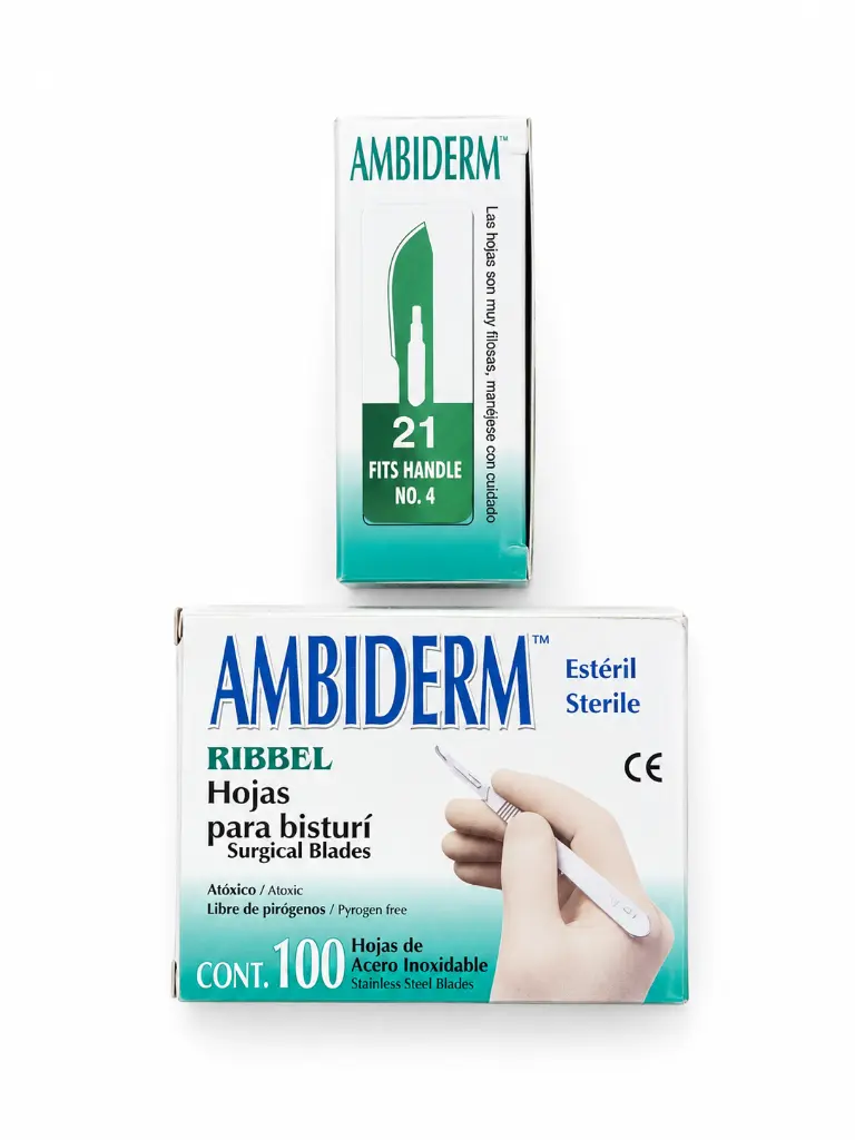 Cajas médicas Ambiderm sobre fondo blanco.webp