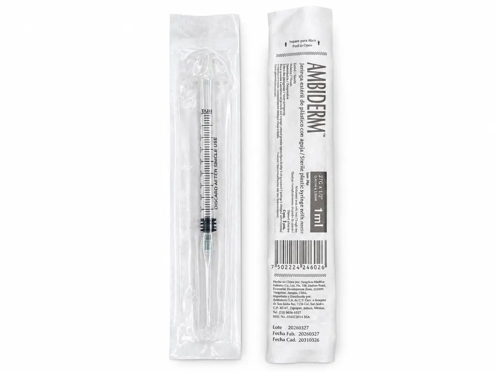 Empaque Médico Ambiderm y Jeringa Estéril.webp
