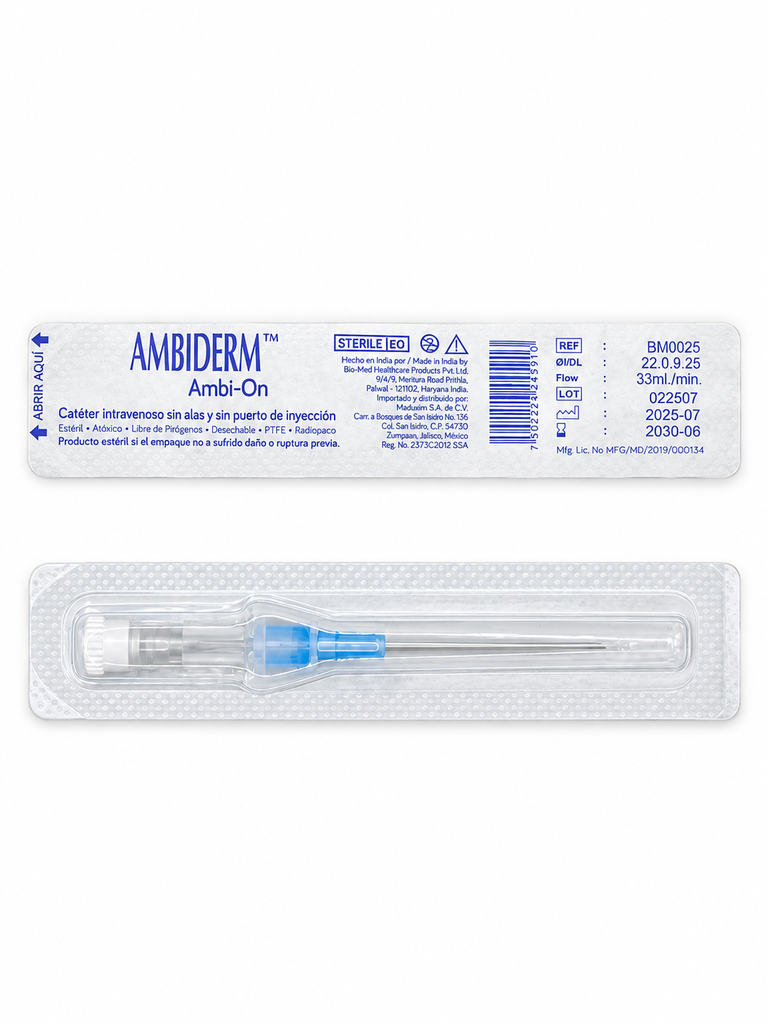 [AMB-119] Catéter Intravenoso Ambiderm Ambi-On 22G Azul – 1 Pieza