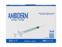 Jeringa Ambiderm 3 ml con Aguja 23G × 25 mm Azul – Caja con 100