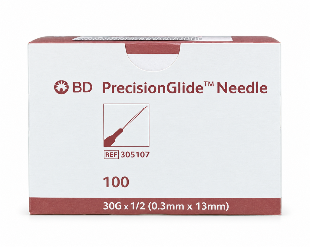 [BED-3] Aguja Hipodérmica BD PrecisionGlide 30G x 13 mm – Caja con 100