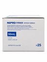 Jeringa Nipro 50 ml Luer Lock sin aguja – Caja con 25