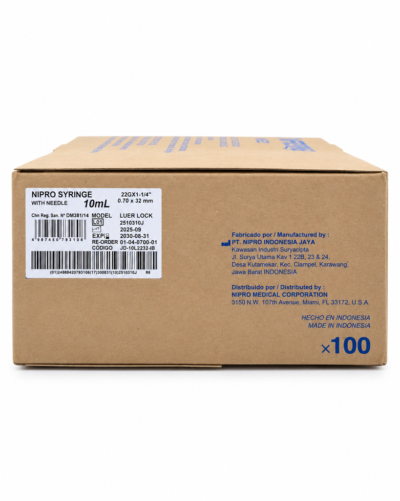 [NIP-21] Jeringa Nipro 10 ml con aguja 21G × 32 mm Verde – Caja con 100