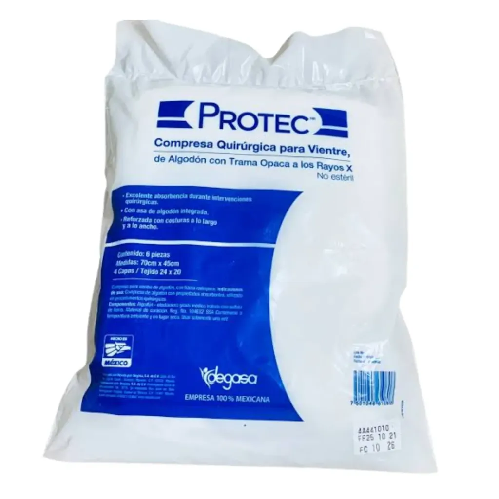 [PRO-18] COMPRESA P/VIENTRE 70X45 CM C/6 PZAS