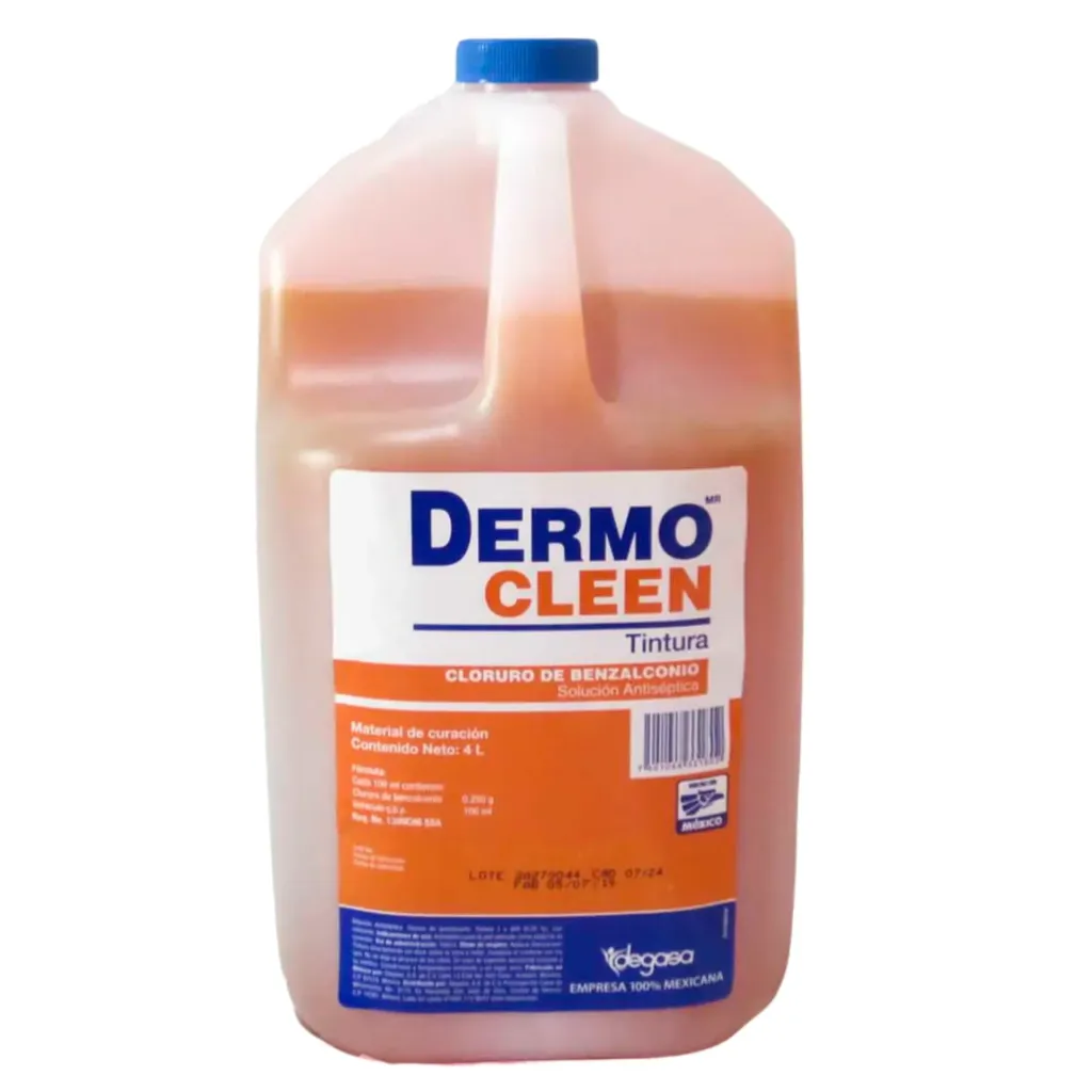 [PRO-25] DERMOCLEEN TINTURA (BENZALCONIO) GALÓN 4 LTS PZA